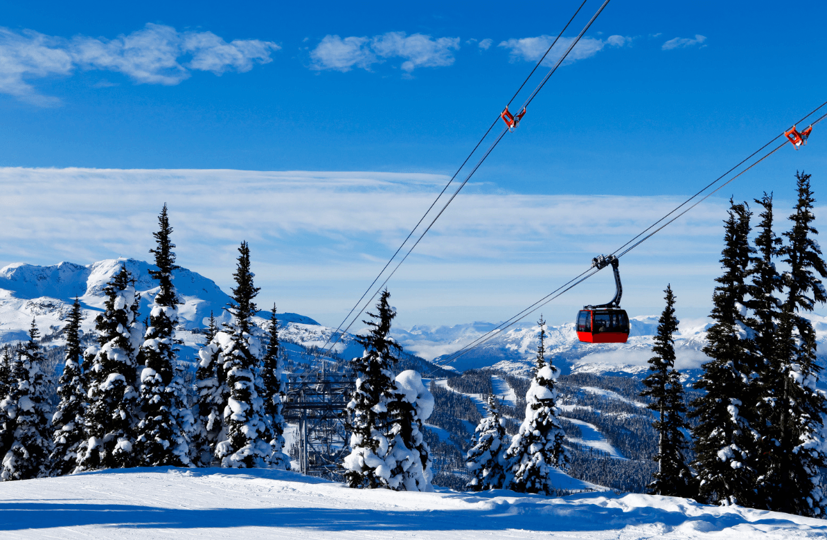 Whistler snow-covered slopes
