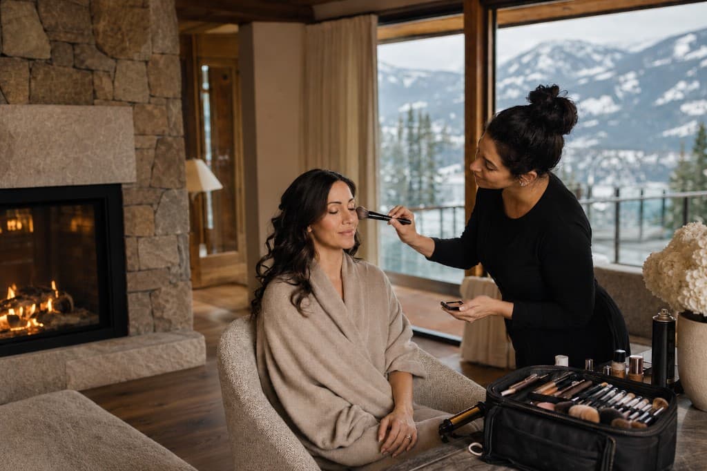 In-home hair and makeup styling in a luxury Whistler chalet